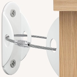 Furniture Anchors (20 Pack) for Baby Proofing, Anti Tip Furniture Anchor Securing 420lbs Tension Earthquake Resistant Metal Furniture Wall Anchor Prevent Baby Pet from Falling Furniture