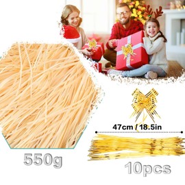 TXXATX 550g Shredded Tissue Paper Champagne Shredded Paper for Gift Boxes Hamper Filling Soft Tissue Paper Shredded for Packaging Filler Hamper Gift Box Basket Stuffing Party Wedding Festival