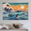 QEOPGNE Wall Hanging Tapestry Aesthetic R33 Great Wave Japanese Car