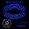 32-Piece Reflective PVC Motorcycle Wheel Rim Stripe Decal Set for