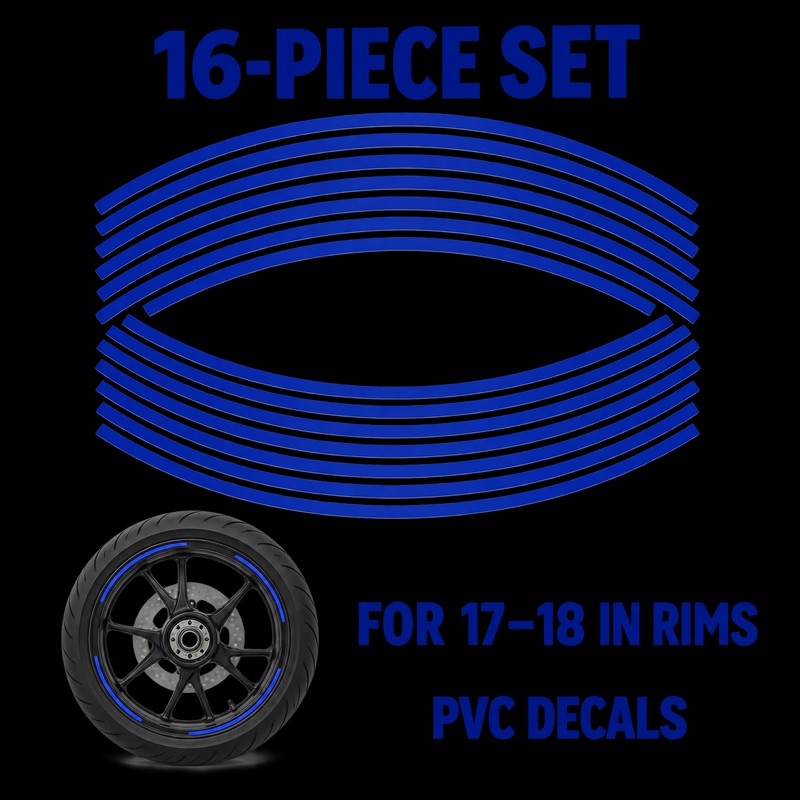 32-Piece Reflective PVC Motorcycle Wheel Rim Stripe Decal Set for