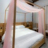 Linentalks Rose Pink Canopy Bed Scarf for Twin Bed, Luxury