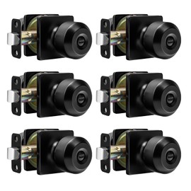 goldenwarm Black Door Knobs Interior, Matte Black Privacy Interior Door Knob, Square Interior DoorKnobs for Bedroom, Bathroom, (6 Pack)