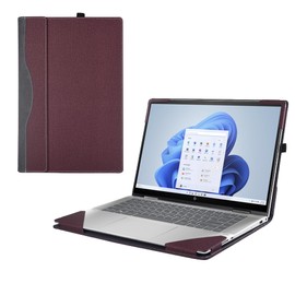 RUNMEIJIA Case Cover for 15.6" Hp ProBook 450 G10 G9 G8 2023-2021 / ProBook 455 G10 G8 G9 Notebook Sleeve ，2-in-1 Protective PU Leather case (Wine red)