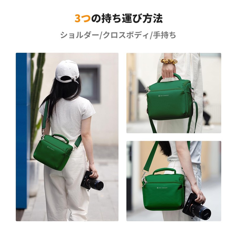 K&F Concept カメラバッグ ショルダーバッグ カメラショルダーバッグ おしゃれ 一眼レフカメラバッグ 5L 仕切り付き 撥水加工