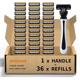 Maquinilla de afeitar de 3 hojas, de plástico antideslizante, con recarga manual para hombres, herramienta reutilizable para el cuidado facial, suministros de afeitado para hombres y mujeres (