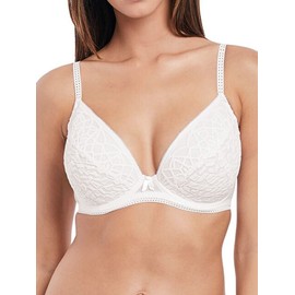 Freya Women's Soiree Lace Padded Plunge Underwire Bra, White, 34E