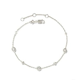 Kendra Scott Davie Trio Delicate Bracelet, Sterling Silver, White Sapphire