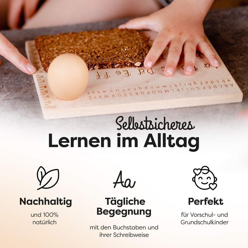 HOLZDING® Educational Board with Egg Holder Ruler Gift for Kids