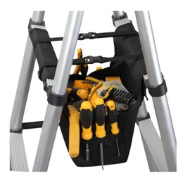 KVI, Extension Ladder Tool Tray Bag 2.0, Smart Zones & Functions for Scissor or Step Ladders Accessory, Black