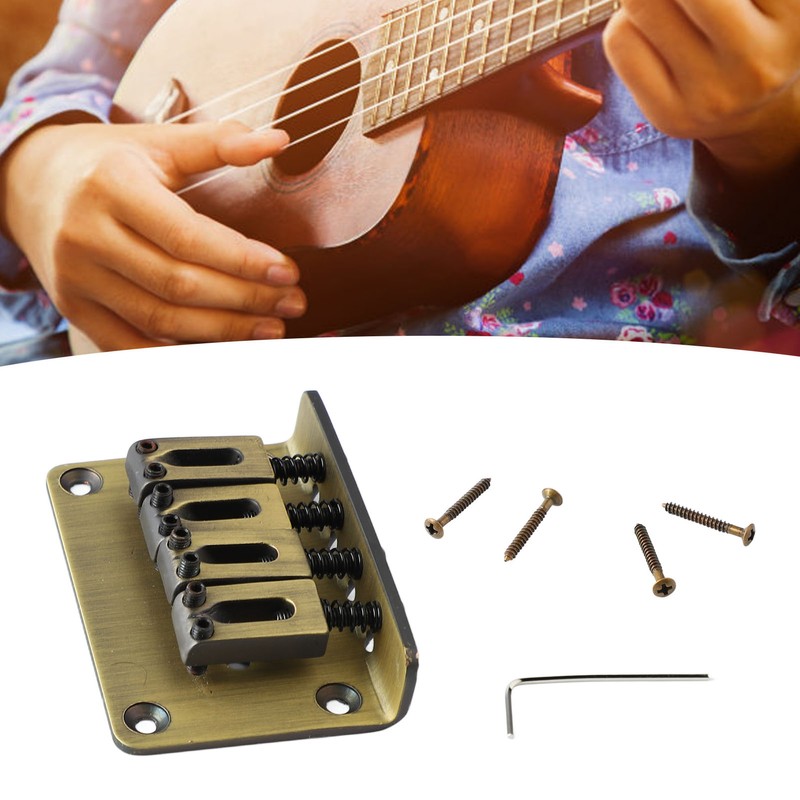 4 String Guitar Bridge Ukulele Bass Metal Bridge Replacement for