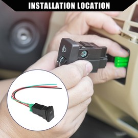 Hihaha 1 Set Spotlight Button Switch Motor Boat Switch with Cable for Toyota Interior LED Light Switch Panel Waterproof Blue