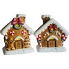 khevga Christmas Decoration Gingerbread House Terracotta LED Timer Set of