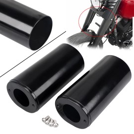 Unbranded Black Fork Slider Covers Cow Bells For Harley Fat Boy Electra Road Glide FLHT