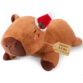 Bobbie & Laxi 25" & 4.5 lbs Capybara Weighted Stuffed Animals, Cuddly & Soft Kids' Plush Toy Pillows for Companion, Large Plushies with Removable Ceramsite Bag, Gifts for Adults, Kids, Boys and Girls