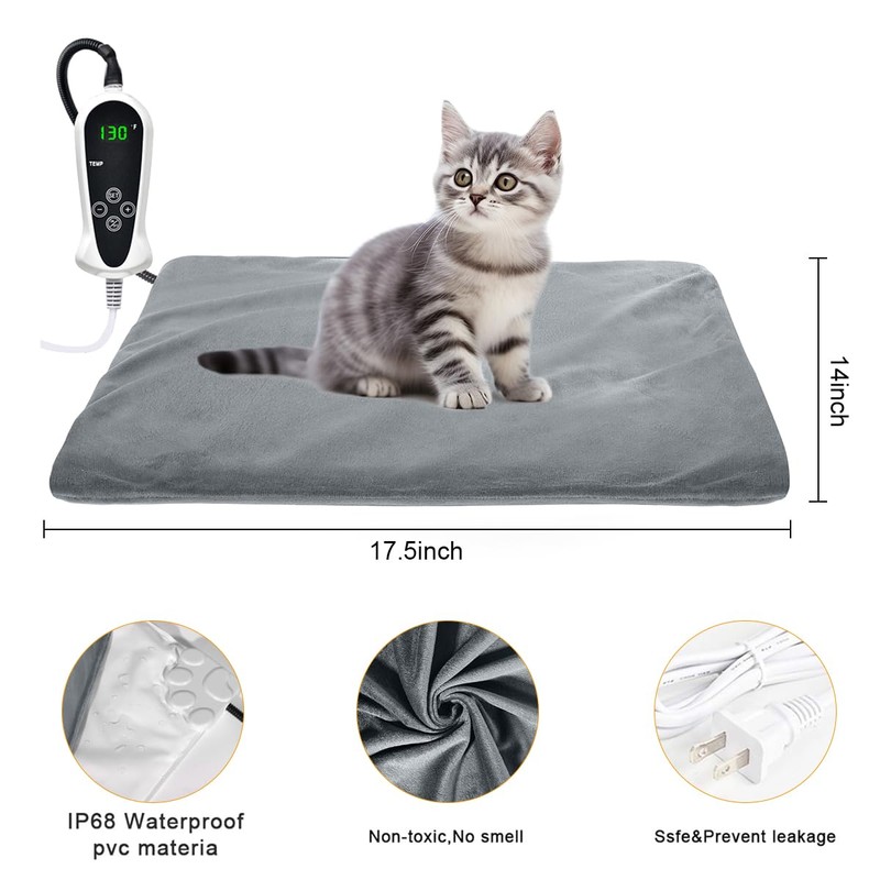 RIOGOO Pet Heating Pad, Upgraded Electric Dog Cat Heating Pad