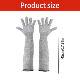 SUNZWO 45cm Long Gardening Gloves - Non-Toxic Eco-Friendly Thorn-Proof Arm Protection for Rose Pruning, Farm Work & Pet Care (2-Pack, Gray)