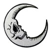 Luna Patch Grinning Skull Face Embroidered Moon Applique Iron On