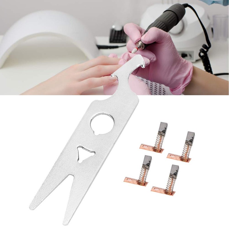 2 Pairs Carbon Brush Wrench Set Nail Drill Handpiece Accessory