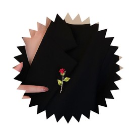 Cimenexe Vintage Rose Flower Brooch Red Rose Brooch Pin Enamel Flower Pin Brooch Red Flower Brooch Pin Wedding Lapel Pin Banquet Badge Pins Jewellery for Women and Girls Gifts, Metal