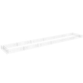 GeoHome Garden Gabion Raised Bed | Outdoor Patio Gabion Planter | Backyard Yard Metal Gabion Basket Box for Vegetables Flowers Plants | Silver Galvanized Steel 236.2" x 39.4" x 7.9"