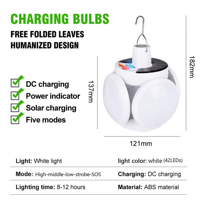 POCKETMAN Footable Solar Light, Fordable Camping Lamp for Outdoor Use,