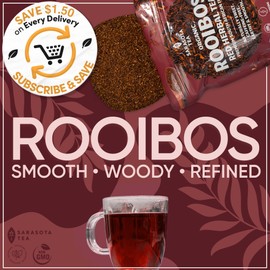 Organic Rooibos Loose Leaf Tea | 100% Pure South African Red Tea | Naturally Caffeine-Free | USDA Organic | 1lb Bulk Bag | Smooth & Earthy Flavor | Herbal Wellness | Non-GMO