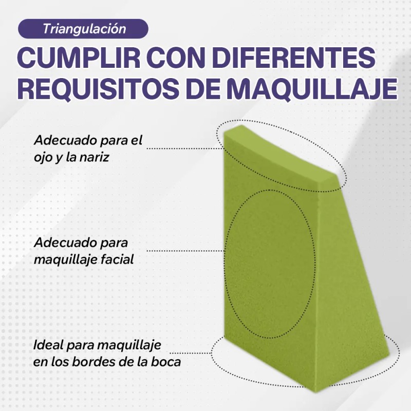 3 Pack Quesitos Maquillaje Esponjas Triangulares Maquillaje