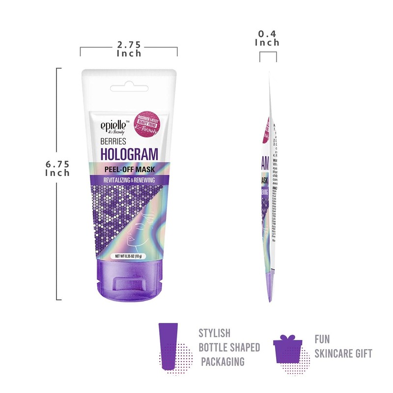 Epille Hologram Peel Off Mask Glitter 4 Variety Pack (Disposable