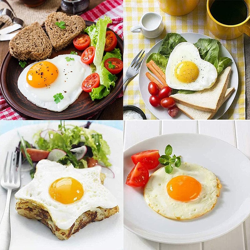 5 x Stainless Steel Fried Egg Moulds, Non-Stick Egg Rings,