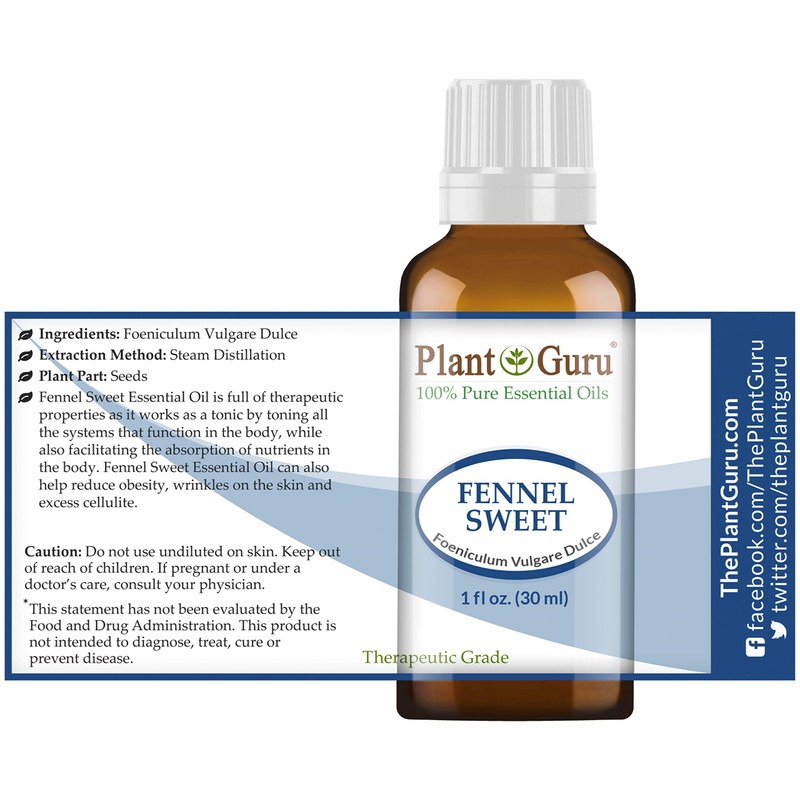 Fennel Sweet Essential Oil 1 oz / 30 ml 100%