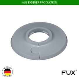 FUX Pack of 2 Single Heating Pipe Rosette 8 mm - 60.3 mm, Heating, Pipe Cover, Cover Rosettes, Trim, Radiator Rosettes, Polypropylene, in Special Colours (8 mm, RAL 7040)