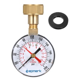 LAPOOH 2-1/2'' Pressure Gauge Water Pressure Test Gauge 3/4'' Female Hose Thread 0-200 PSI with Red Pointer