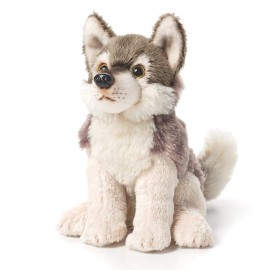 DEMDACO Cute 5.5 Inch Silver Grey Wolf Plush Toy for Kids Safe and Cuddly Animalcraft