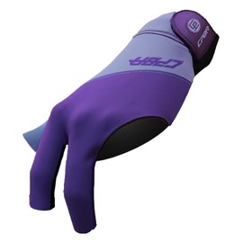 CPBA Professional Billiards Glove (Purple, Large, Left hand Open Finger)