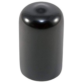 (Pack of 25) Caplugs: 3/8" to 7/16" Round Black Vinyl Flexible End Cap - Bolt Screw Thread Protector Safety Cover | for 0.375 Inch Pipe Post Tubing Rod OD Cover - 1" inside Height