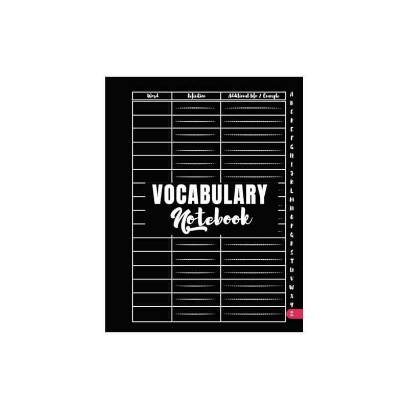 Vocabulary Notebook: Large Simple 3 Columns Vocabulary Journal with A-Z