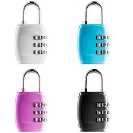 4PCS Colorful Combination Padlock, 3 Digit Suitcase Locks Small Luggage Locks Padlocks Outdoor Heavy Duty Waterproof, Sturdy Code Padlock for Suitcases, Gym, Locker