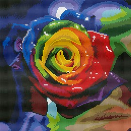 Abillyn Cross Stitch Embroidery Kits Pre-Printed Colourful Rose Flower Pictures Embroidery Set (Rose)