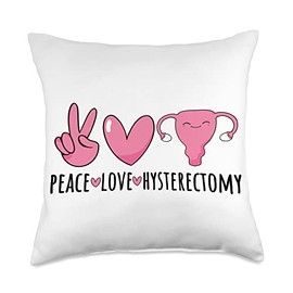 Peace Love Hysterectomy Recovery Uterus Removal Throw Pillow