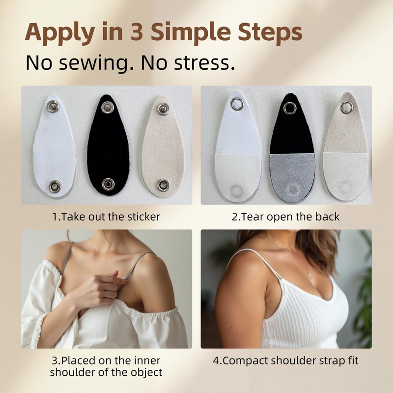 Bra Strap Holders for Slipping 6-Pack – Peel & Stick