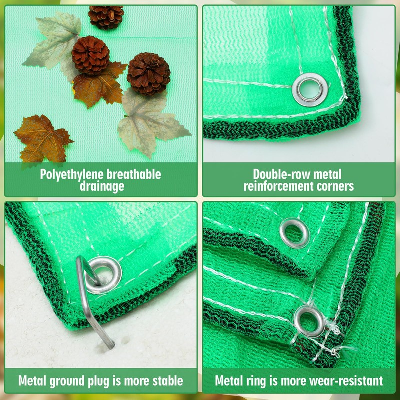 Yoojahow 20 x 28 ft Leaf Collection Net with Stakes