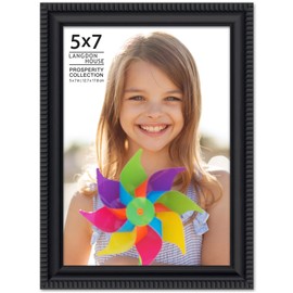 Langdon House 5x7 Black Picture Frame, Contemporary Frame, Wall Mount or Table Top, Prosperity Collection