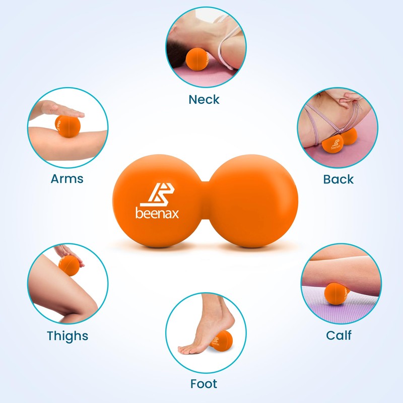 Beenax Peanut Massage Ball - Double Lacrosse Ball - Perfect