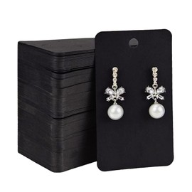 hitsuki Black Earring Cards with Holes for Selling Earring Display Cards Earring Paper Holder Cards Jewelry Cards 3.5X2 Inches （200Pcs Black）