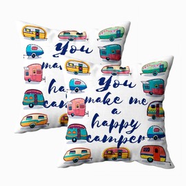 Musesh Decorative Pillow Cover 16x16 Inch, Home Pillow Cases Pack of 2 You Make Me a Happy Card Sofa Pillowcase Cushion for Bed,Sofa,Car
