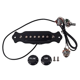 Alnicov Acoustic Guitar Pickup Magnetic Black with Fixing Screws and Knob