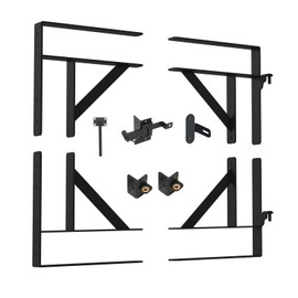 Anti-Sag Gate Kit, Heavy Duty Gate Corner Brace Bracket with Gate Latch and Hinges, for Wooden Gate Fence(Right Gate Kit)