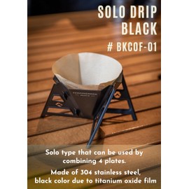 CAMPINGMOON Collapsible Coffee Dripper Pour Over Camping Outdoor 304 Stainless Steel Black BKCOF-01