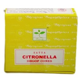 Satya Citronella Incense Cone x1 pack, used for Aromatherapy, Spa, Yoga, Weddings, Reiki, Meditation, Healing by SAMASIA